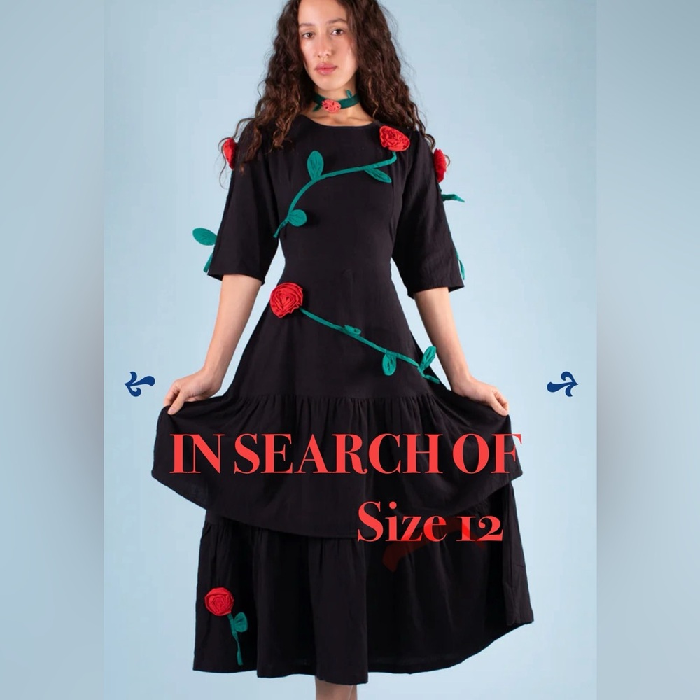ISO BLACK PERSEPHONE SAMANTHA PLEET DRESS SIZE 12